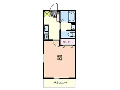 モント羽村(1K/2階)の間取り写真