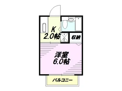 シティハイムケネス(1K/1階)の間取り写真