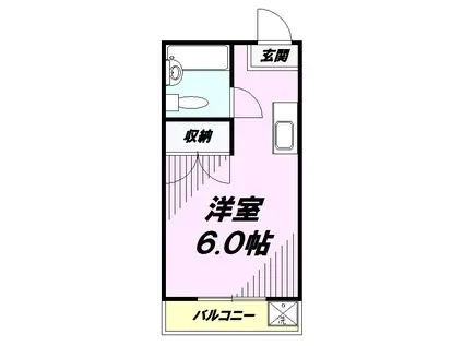 サンアベニュー二葉(ワンルーム/1階)の間取り写真