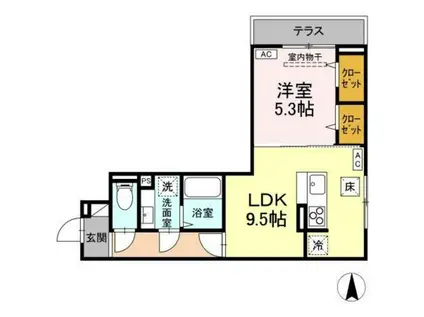 D-ROOM元横山町(1LDK/1階)の間取り写真