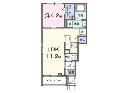 メゾン・リファーレ(1LDK/1階)の間取り写真