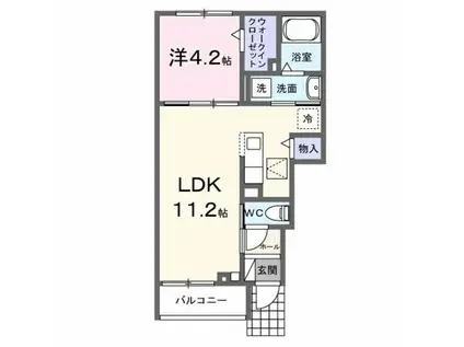 メゾン・リファーレ(1LDK/1階)の間取り写真