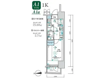MAXIV八王子TRE(1K/10階)の間取り写真