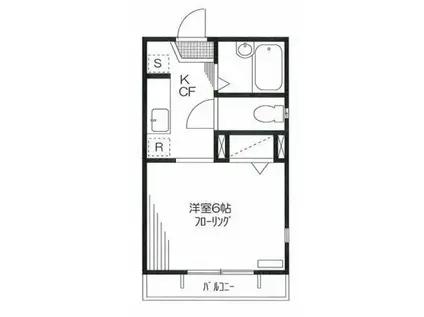 パルコートS(1K/2階)の間取り写真