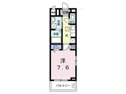 ランタナ(1K/2階)の間取り写真