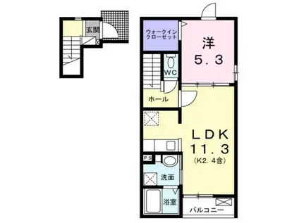 アルドーレ(1LDK/2階)の間取り写真