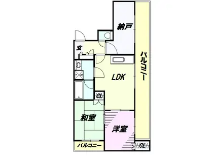 プランドール(2SLDK/1階)の間取り写真