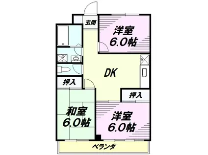 メゾンぶどう館(3DK/2階)の間取り写真