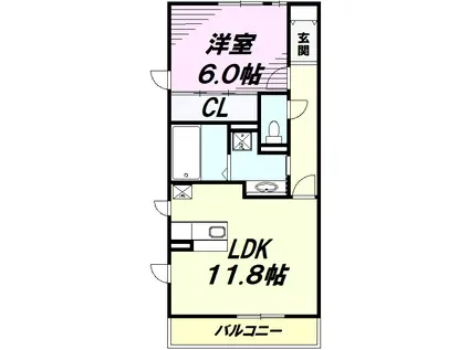 ドルチェヴィータ(1LDK/1階)の間取り写真