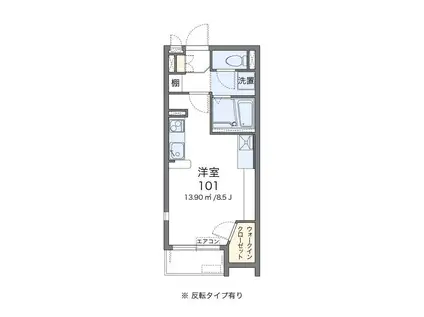 ミランダトミーハイム(ワンルーム/1階)の間取り写真