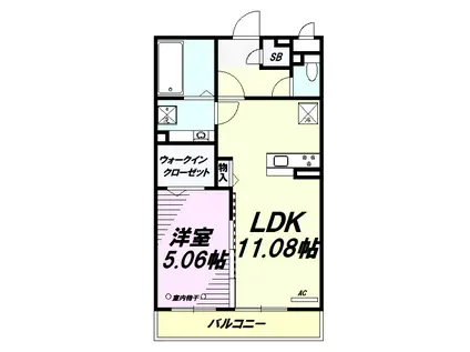 グランメゾン北野(1LDK/2階)の間取り写真