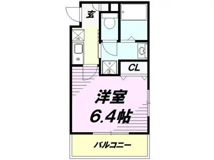 FOREST PARK HILLS(1K/3階)の間取り写真