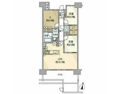 イニシア八王子明神町(2SLDK/1階)の間取り写真