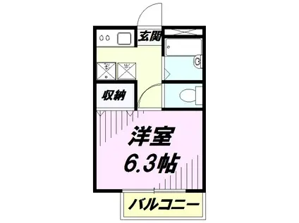 ウィンズ(1K/1階)の間取り写真