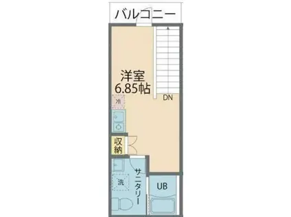 カインドネス八王子大塚C棟(ワンルーム/2階)の間取り写真