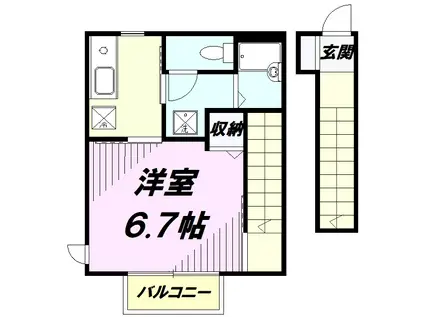 シェモアS(1K/2階)の間取り写真