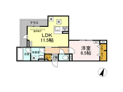 ESPELIA・K(1LDK/1階)の間取り写真