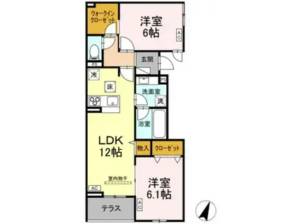 ESPELIA・K(2LDK/2階)の間取り写真