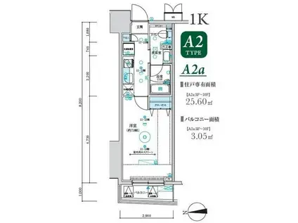 MAXIV八王子TRE(1K/3階)の間取り写真