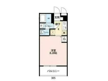 福生セイワレジデンス(1K/3階)の間取り写真