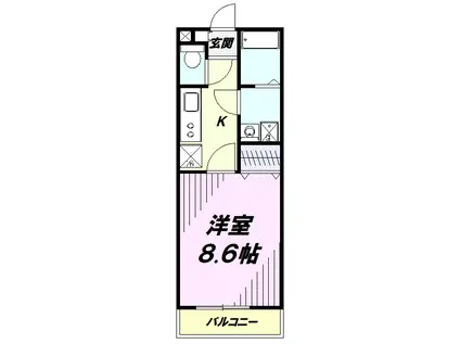 アムール ラマージュ(1K/2階)の間取り写真