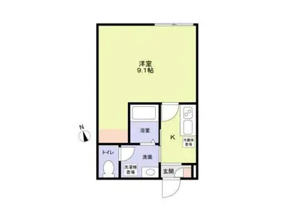 PHOS八王子(1K/2階)の間取り写真