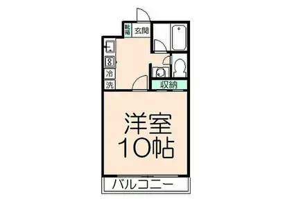 グリューネバルト(1K/1階)の間取り写真