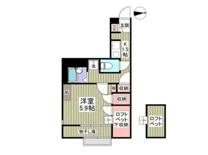 中央本線 西八王子駅 徒歩35分 2階建 築17年(1K/2階)の間取り写真