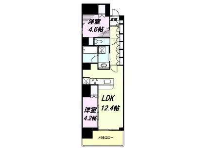 LUXENA八王子寺町(1SLDK/12階)の間取り写真
