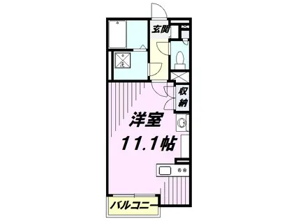 レオネクストフロレゾンB(ワンルーム/1階)の間取り写真