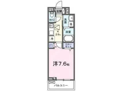 サンセレヴェ橋本(1K/3階)の間取り写真