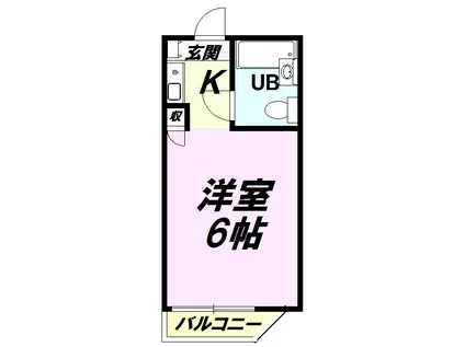 トレンタハウス八王子(ワンルーム/2階)の間取り写真
