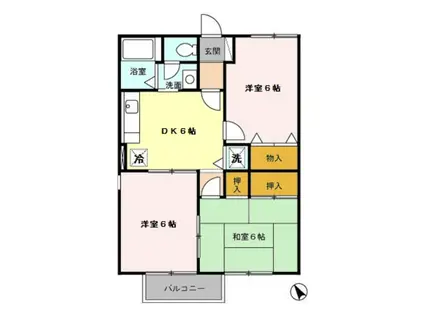 ファミールコート(3DK/1階)の間取り写真