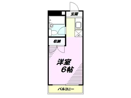 スカイコート八王子第二(ワンルーム/3階)の間取り写真