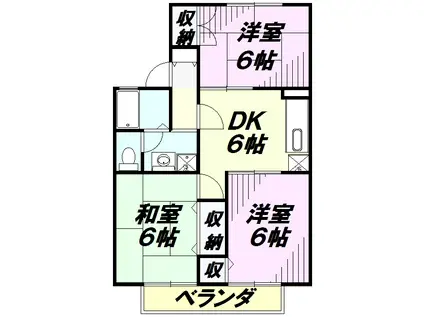 エスポワール(3DK/2階)の間取り写真