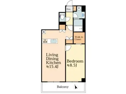 コートデルトゥール昭島(1LDK/4階)の間取り写真