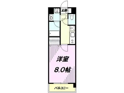 アーバンフラッツ八王子みなみ野(1K/2階)の間取り写真