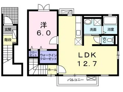 ライブラ(1LDK/2階)の間取り写真