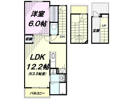 モデッサ・K(1LDK/3階)の間取り写真