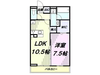 セジュール鳥井戸(1LDK/1階)の間取り写真