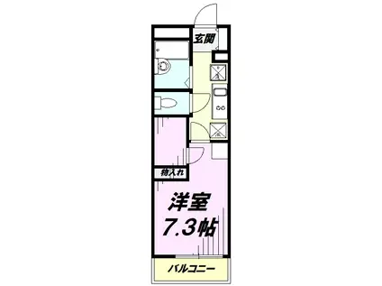 レオパレスフラッシュステージ(1K/2階)の間取り写真