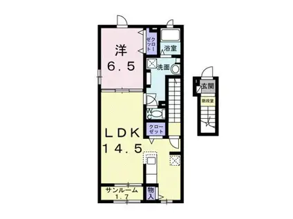 ヴェッタ コスタ(1LDK/2階)の間取り写真