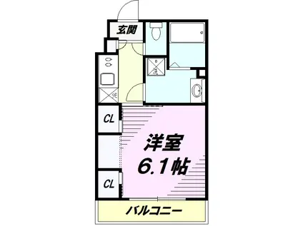 リブリ・SWEET PEA III(1K/1階)の間取り写真