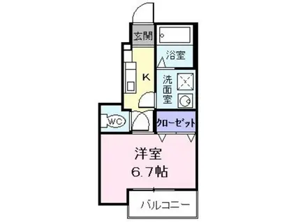 アルファード(1K/1階)の間取り写真