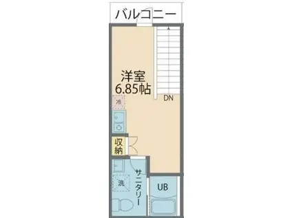 カインドネス八王子大塚C棟(ワンルーム/2階)の間取り写真