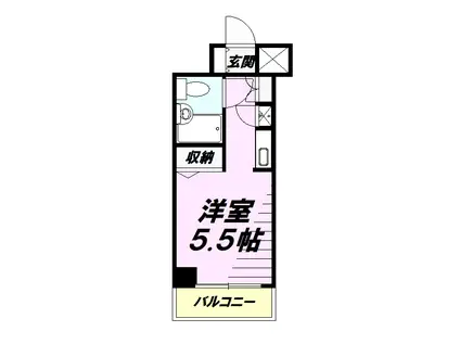 ライオンズマンション八王子北野(ワンルーム/5階)の間取り写真