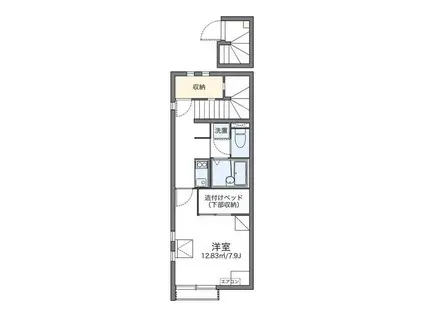 レオネクスト翼Ⅱ(1K/2階)の間取り写真
