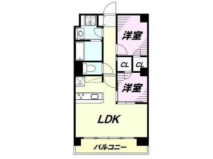 八王子計画(2LDK/3階)の間取り写真
