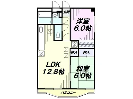 グレースマンション栄(2LDK/3階)の間取り写真