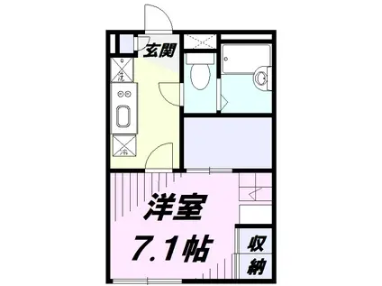 レオパレスサンシン(1K/1階)の間取り写真